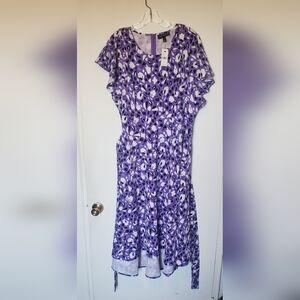 NEW Tags $90 LANE BRYANT Flirty Purple Maxi Dress Size 22 Womens XXL Floral